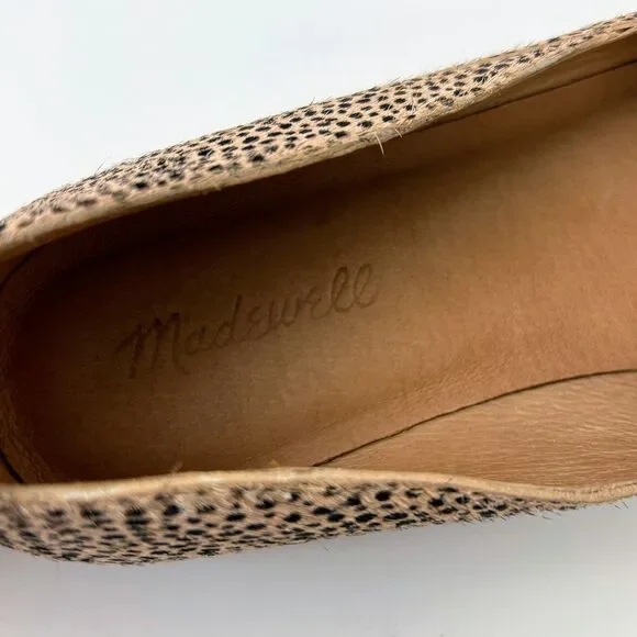 Madewell The Frances Skimmer Loafer Flats Shoes Calf Hair Animal Print Leather 9 - Picture 8 of 9